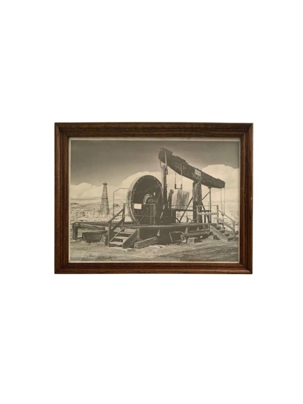 Oil Pump Photograph California Rig Vintage Petroleum Industrial Art Decor